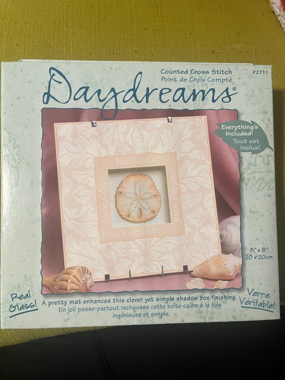 Daydreams Counted Cross Stitch Shadow Box Frame - Pink Floral 2001